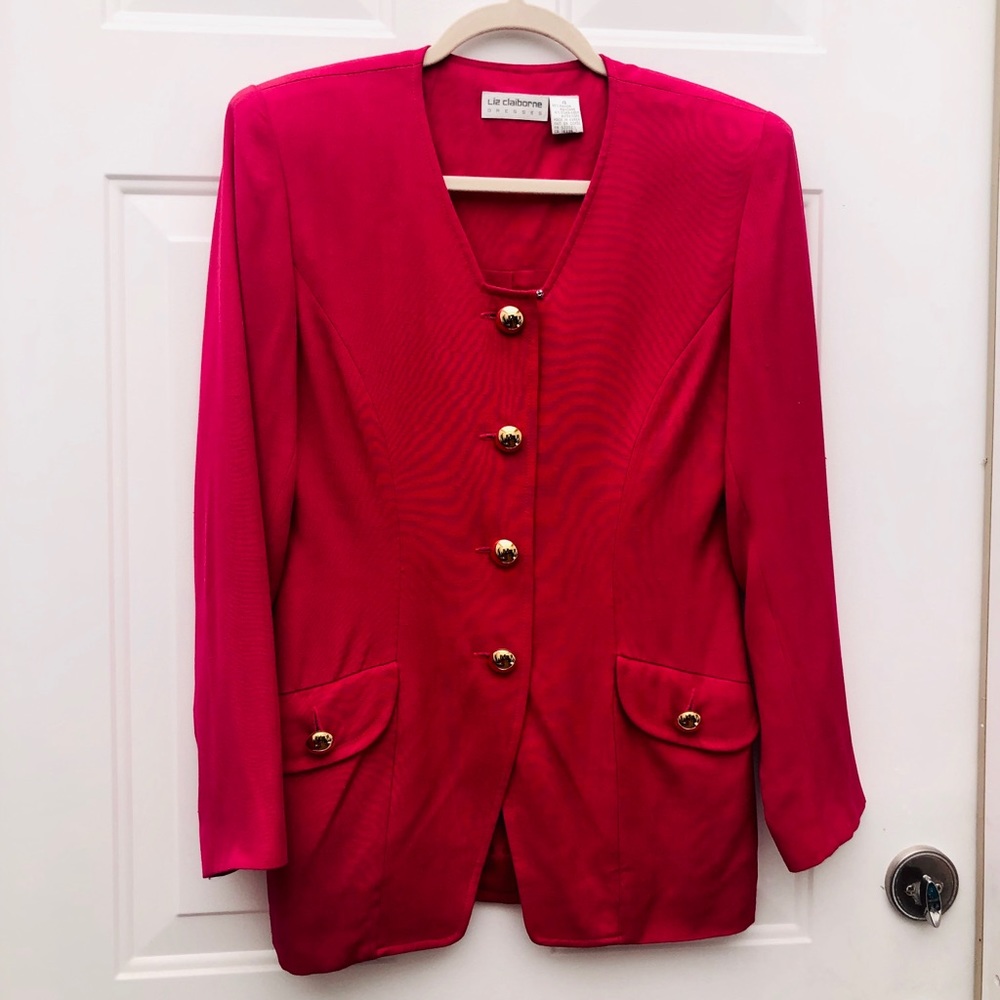 Liz Claiborne gold button blazer